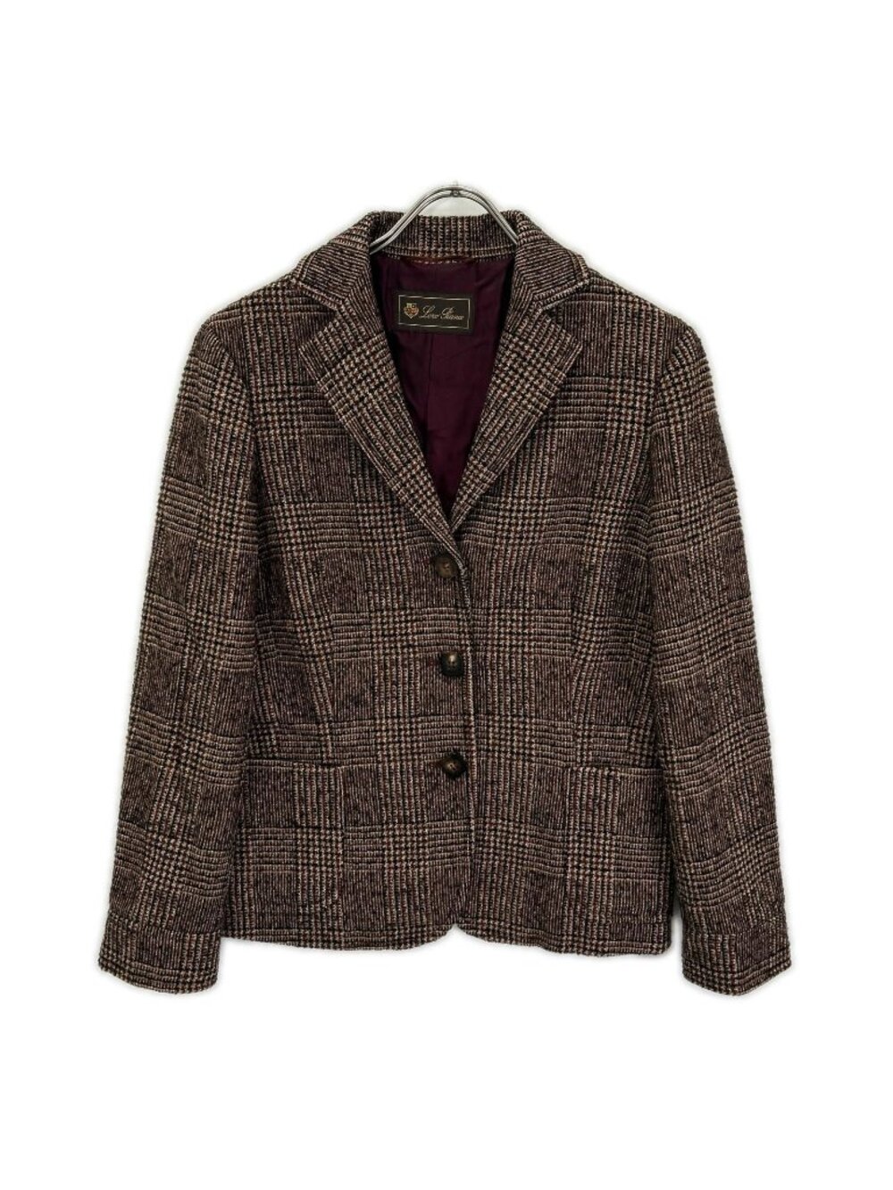 Loro Piana Brown Glen Check Tailored Jacket 44